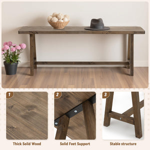 Solid Wood Rustic Farmhouse Entryway Bench