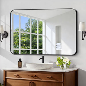 Rectangular Aluminum Frame Bathroom Mirror 28x42 Inch