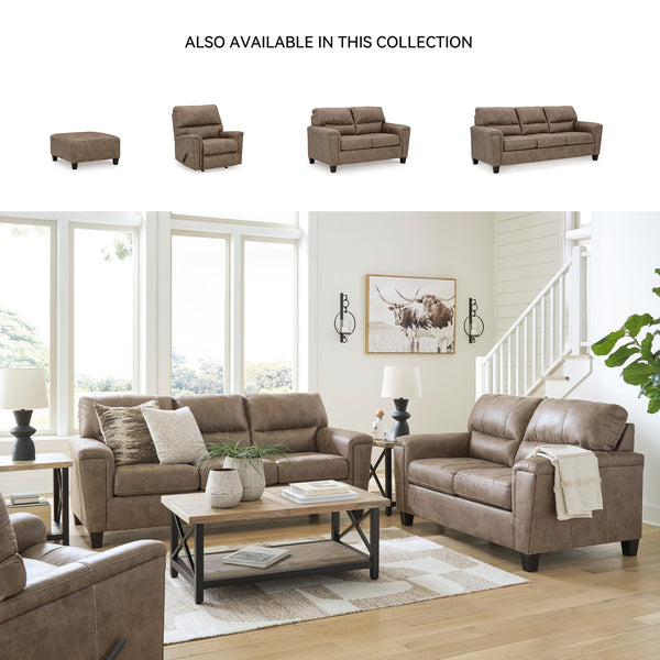 Dark Brown Faux Leather Loveseat