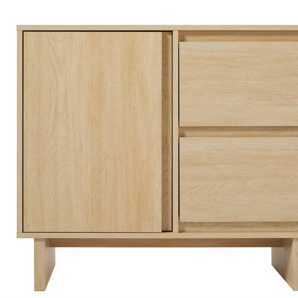 63-Inch Scandinavian Sideboard with 2 Doors & 2 Drawers