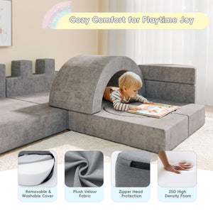 Modular Kids Play Couch – 68" Convertible Foam Sofa