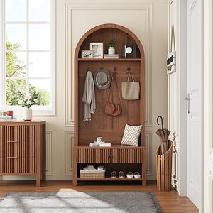 4-in-1 Hall Tree with Bench & Shoe Storage