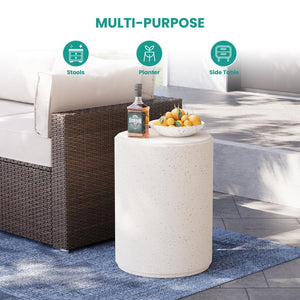 Outdoor Concrete Side Table — MgO Patio Accent Table