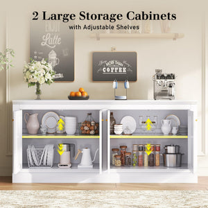 72" Farmhouse Sideboard Buffet Cabinet
