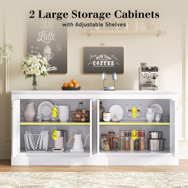 72" Farmhouse Sideboard Buffet Cabinet