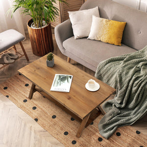 2-Tier Solid Wood Farmhouse Coffee Table