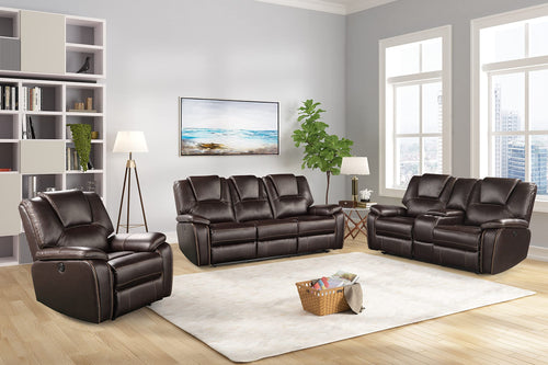3-Piece Leather Recliner Sofa Set