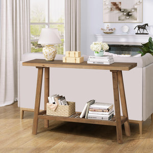 Reclaimed Wood 2-Tier Console Table