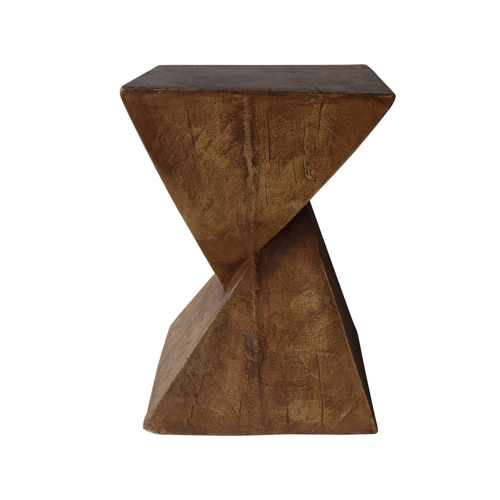 Concrete Accent Side Table – Twisted Hourglass Design