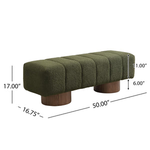 50" Boucle Fabric Dining Bench