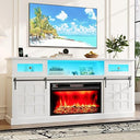 Fireplace TV Stand with Power Outlet & Storage Drawers