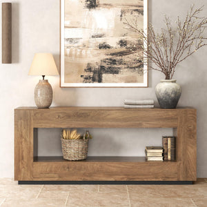 78-Inch Extra Long Console Table with Storage Shelf
