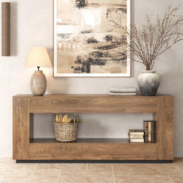 78-Inch Extra Long Console Table with Storage Shelf