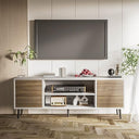 Mid-Century Modern TV Stand with Storage Cabinets