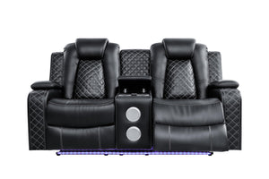 3-Piece Power Recliner Sofa Set with LED & Bluetooth