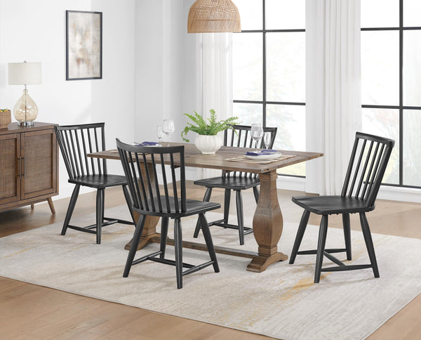 Farmhouse Flip-Top Console Dining Table – Solid Pine Wood
