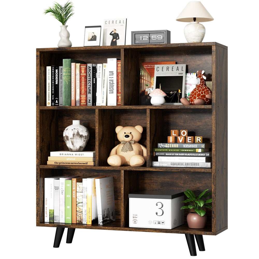 3-Tier Open Bookcase with Metal Legs
