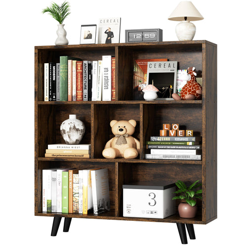 3-Tier Open Bookcase with Metal Legs