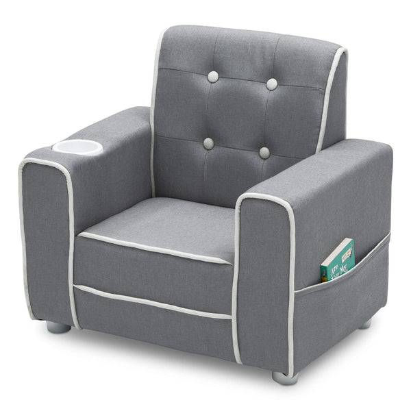 Kids Upholstered Chair with Cup Holder and Storage Pockets
