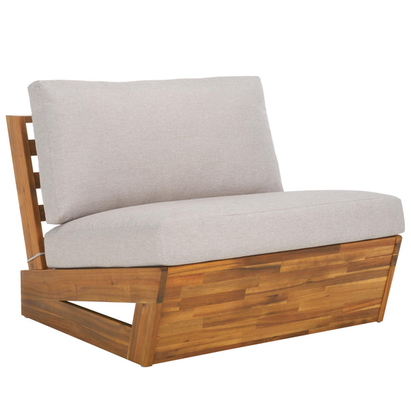 Acacia Wood Outdoor Lounge Chair Set of 2 with Cushions