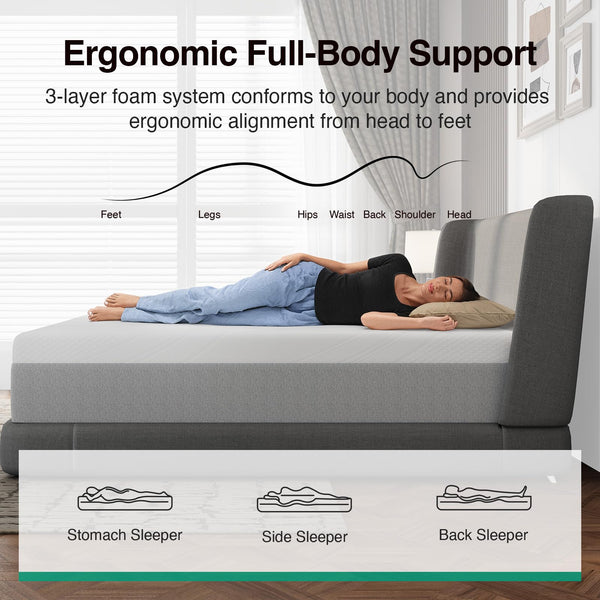 Memory Foam Mattress with Cooling Gel & Pressure Relief