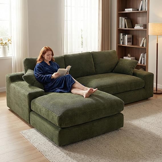 L-Shaped Cloud Sectional Sofa with Chaise