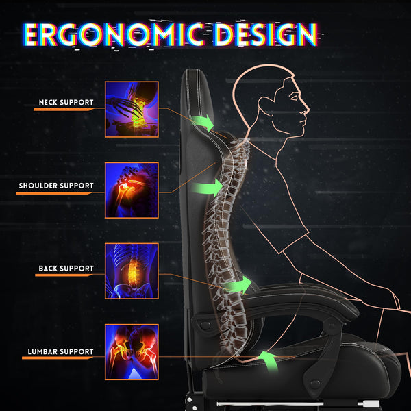 Big & Tall Ergonomic Gaming Chair with Footrest
