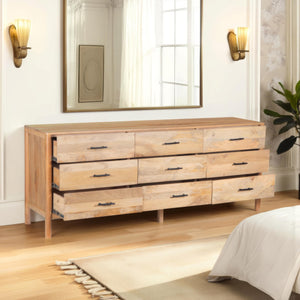 9-Drawer Mango Wood Dresser
