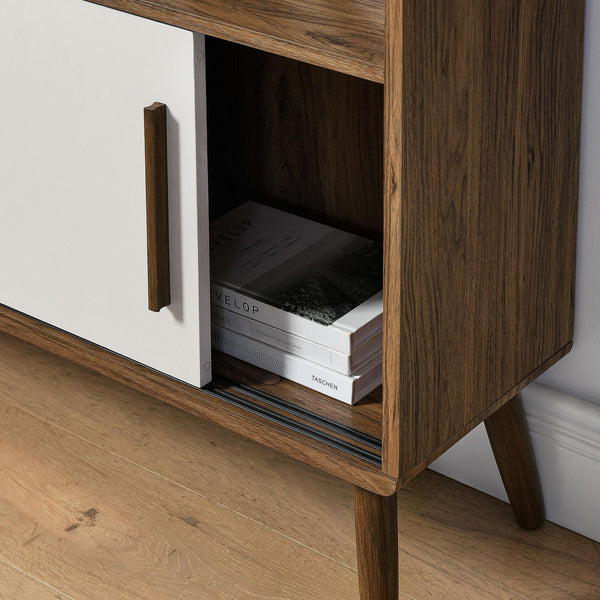 8-Shelf Bookcase with Sliding Doors