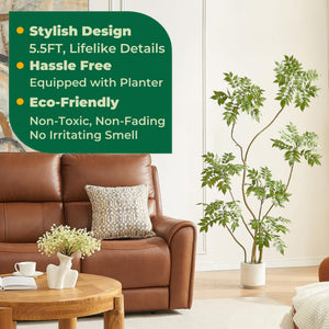 Artificial Sumac Tree with Pot – Tall Faux Indoor Plant
