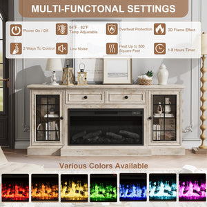 70" Fireplace TV Stand with 36" Electric Fireplace