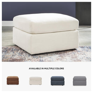 Oversized Square Accent Ottoman – Beige