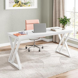 55-Inch Z-Shaped Metal Leg Computer Desk