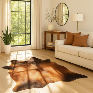 Genuine Cowhide Rug 6x7 ft – Hair On, Western & Rustic Home Decor