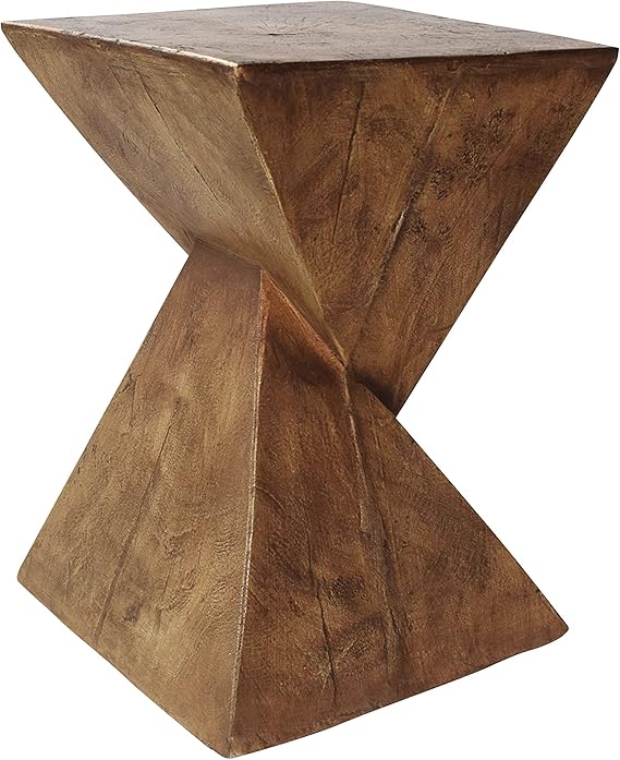 Concrete Hourglass Accent Side Table