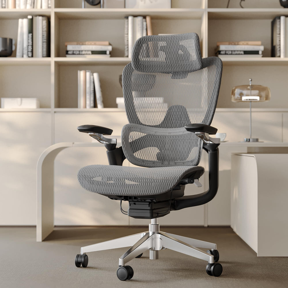 Ergonomic Mesh Office Chair with 3D Lumbar Support, 5D Armrests & 4D Headrest