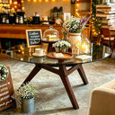 Round Glass Coffee Table with Wood Frame