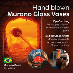 Hand Blown Glass Drop Vase — Murano Style Art Glass