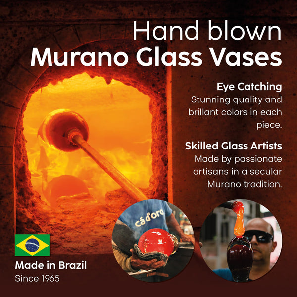 Hand Blown Small Glass Vases – Boho Murano Style