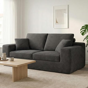 78" Corduroy Loveseat Sofa – Deep Seat, No Assembly Required