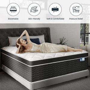12-Inch California King Hybrid Mattress | Cooling Gel Memory Foam & Pocketed Spring