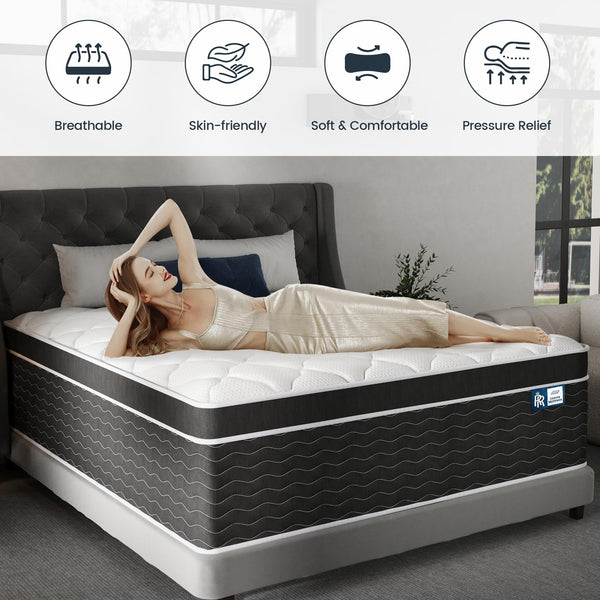 12-Inch California King Hybrid Mattress | Cooling Gel Memory Foam & Pocketed Spring