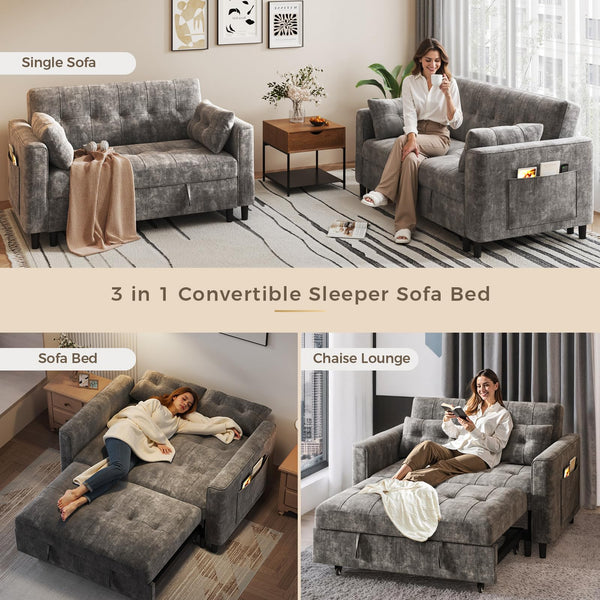 Convertible Sleeper Sofa Bed with Adjustable Backrest