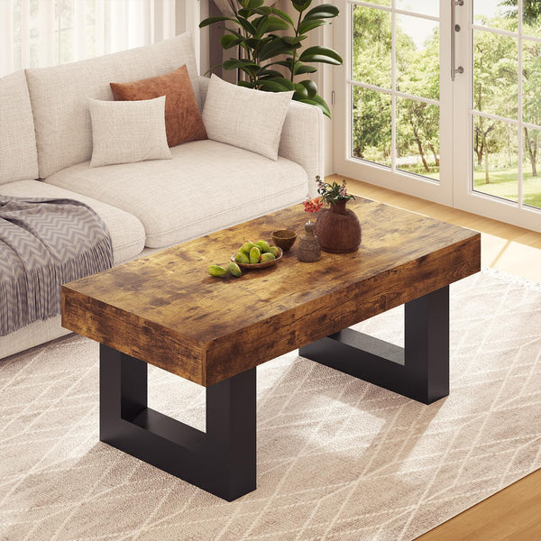 Rustic Industrial Rectangle Coffee Table 41" – Engineered Wood