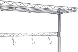 3-Tier Kitchen Baker's Rack with Wood Shelf and Chrome Wire Shelves