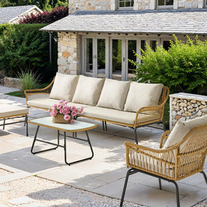 4-Piece Outdoor Sectional Sofa Set with Coffee Table