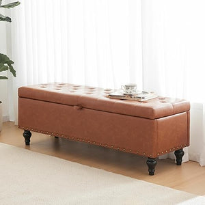 Storage Ottoman Bench with Hidden Storage