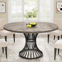 47-Inch Round Dining Table with Metal Base