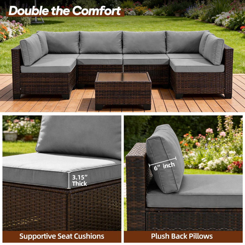 14-Piece Outdoor Patio Cushion Set with Removable Covers