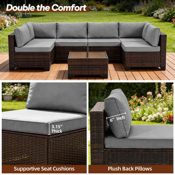 14-Piece Outdoor Patio Cushion Set with Removable Covers